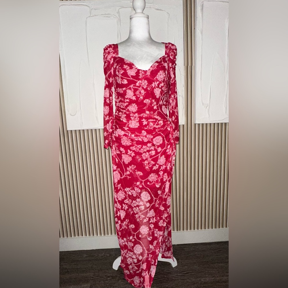 House of Harlow 1960 Pink Floral Long Sleeve Dress